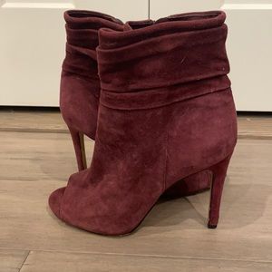 Vince Camuto Burgundy Suede Booties